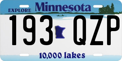MN license plate 193QZP