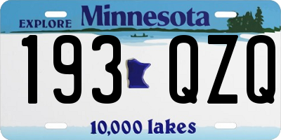 MN license plate 193QZQ