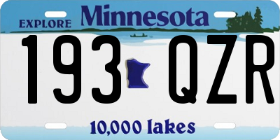 MN license plate 193QZR