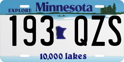 MN license plate 193QZS