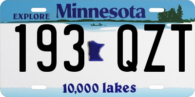 MN license plate 193QZT