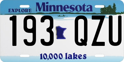 MN license plate 193QZU