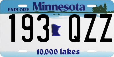 MN license plate 193QZZ