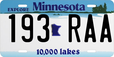 MN license plate 193RAA
