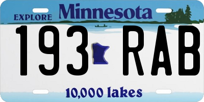 MN license plate 193RAB