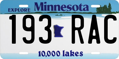 MN license plate 193RAC