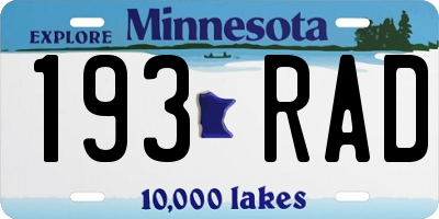 MN license plate 193RAD