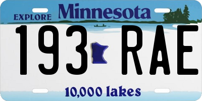 MN license plate 193RAE