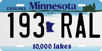 MN license plate 193RAL