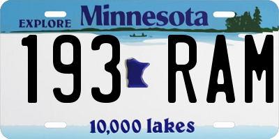 MN license plate 193RAM