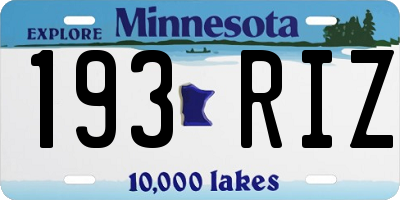MN license plate 193RIZ