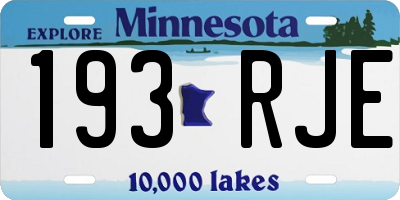 MN license plate 193RJE