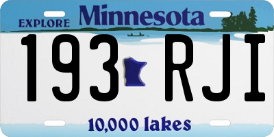 MN license plate 193RJI