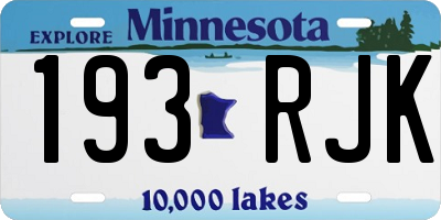 MN license plate 193RJK