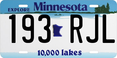 MN license plate 193RJL