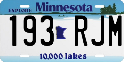 MN license plate 193RJM