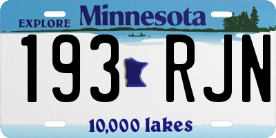 MN license plate 193RJN