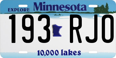 MN license plate 193RJO