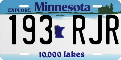 MN license plate 193RJR