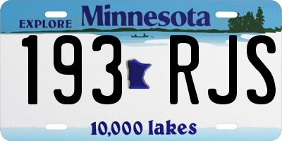 MN license plate 193RJS