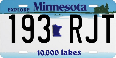 MN license plate 193RJT