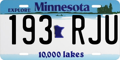 MN license plate 193RJU
