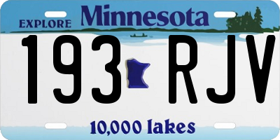 MN license plate 193RJV