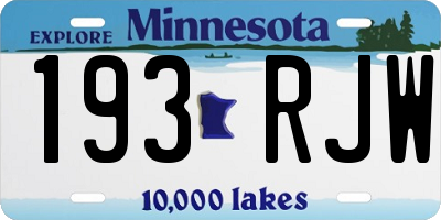 MN license plate 193RJW