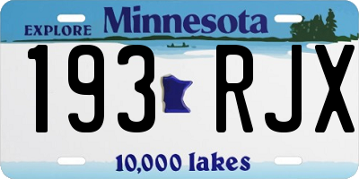 MN license plate 193RJX