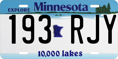 MN license plate 193RJY