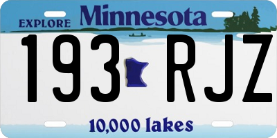 MN license plate 193RJZ