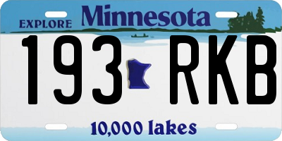 MN license plate 193RKB