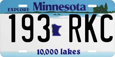 MN license plate 193RKC