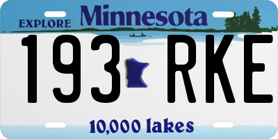 MN license plate 193RKE