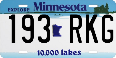 MN license plate 193RKG