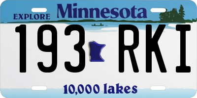 MN license plate 193RKI