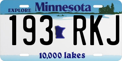 MN license plate 193RKJ