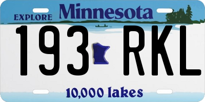 MN license plate 193RKL