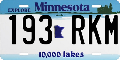 MN license plate 193RKM