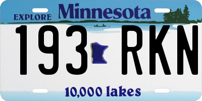 MN license plate 193RKN