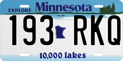 MN license plate 193RKQ
