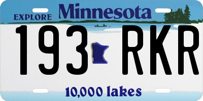 MN license plate 193RKR
