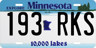 MN license plate 193RKS
