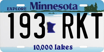 MN license plate 193RKT