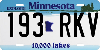 MN license plate 193RKV