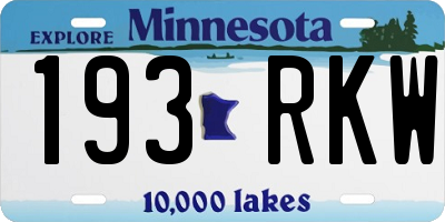 MN license plate 193RKW
