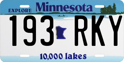 MN license plate 193RKY