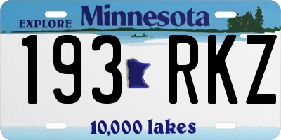 MN license plate 193RKZ