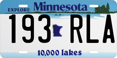 MN license plate 193RLA