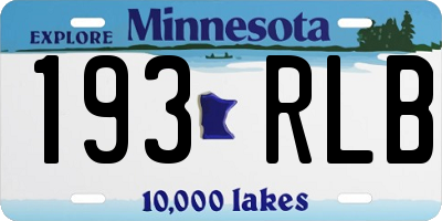 MN license plate 193RLB